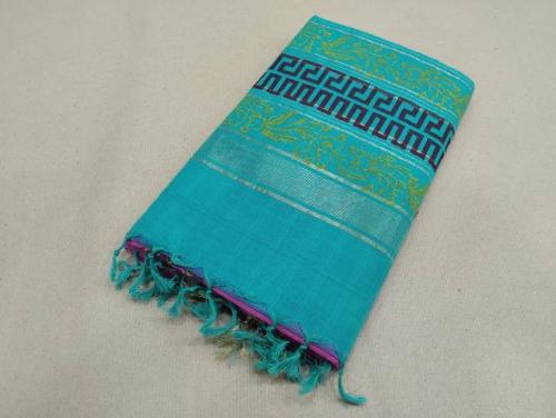 MANAMEDU BLOCK PRINTED SAREES WITH BLOUSE